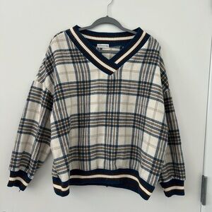 Plaid V-Neck Sweater